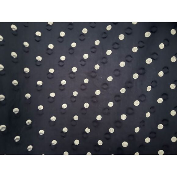 J. Crew Off Shoulder Short Ruffle Sleeve Blouse Navy White Size 2 Tall - Picture 5 of 6